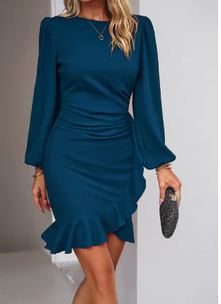Sexy Long Sleeve Dress - Loose Fit Fashion Mini Dress