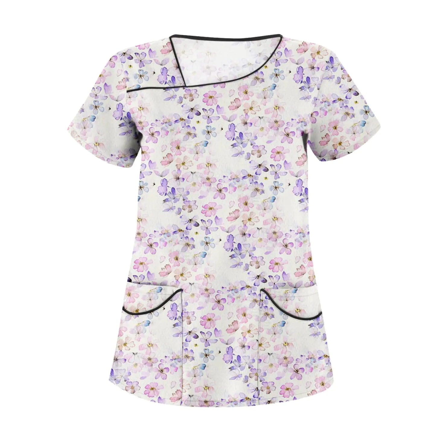 Scrubs for Women Scrub Tops Plus Size Scrubs Plus Size Scrubs for Women Scrub Tops Women Stretchy White Tops for Women 2024 T Shirt Y2k Clothes Athletic Tops for Women Womens Tops（1-PinkXL）