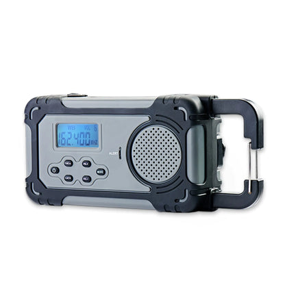 4Patriots Liberty Band Emergency Solar Radio: NOAA Weather Warning Radio Portable Power Bank Charger & Flashlight - Solar Powered Hand Cranked 3.7V/600 mAh Lithium Ion Rechargeable AM/FM 7-channel