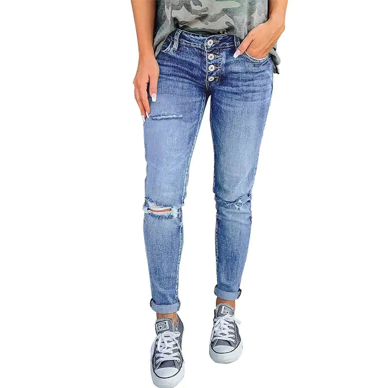High Rise Cropped Jeans for Women