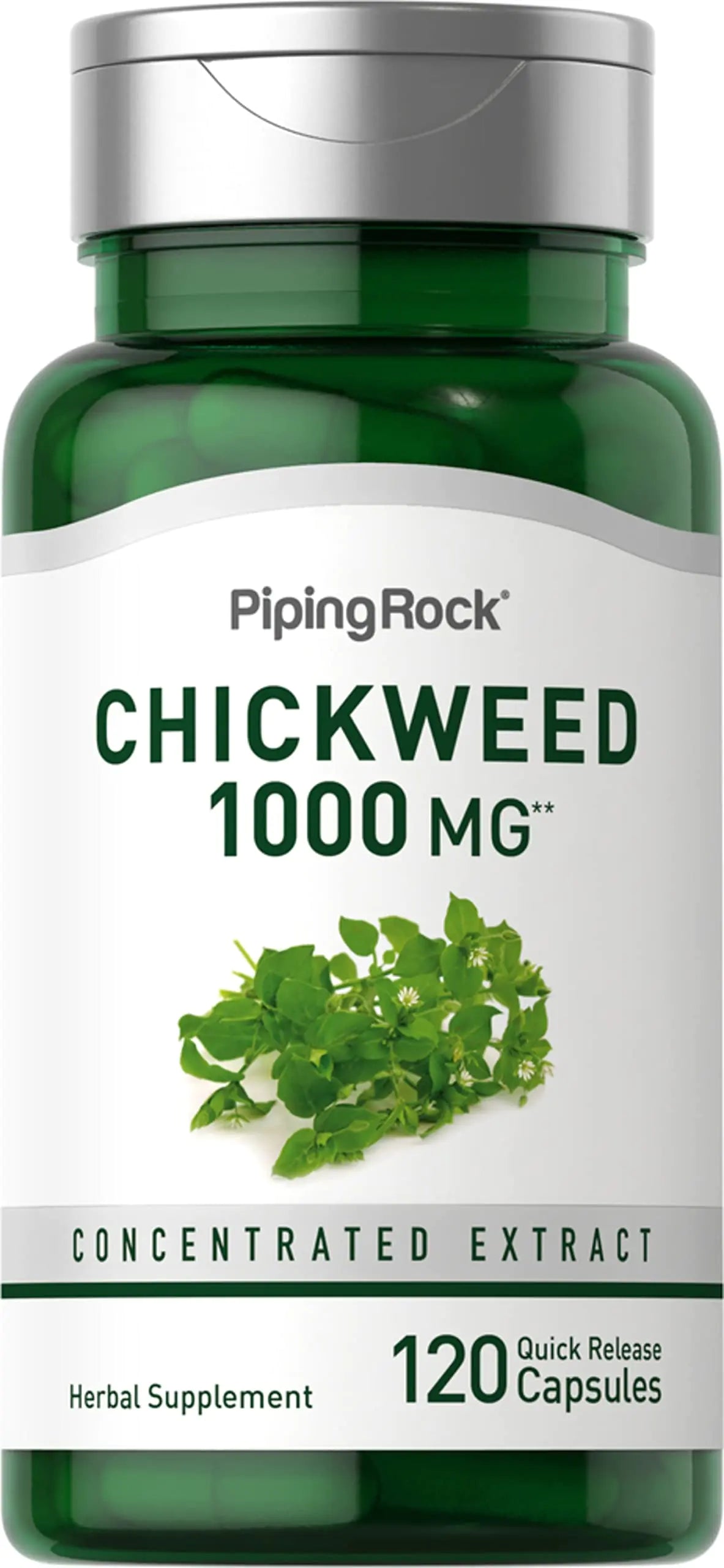 Piping Rock Chickweed Herb Capsules 1000mg | 120 Count | Non-GMO Gluten Free