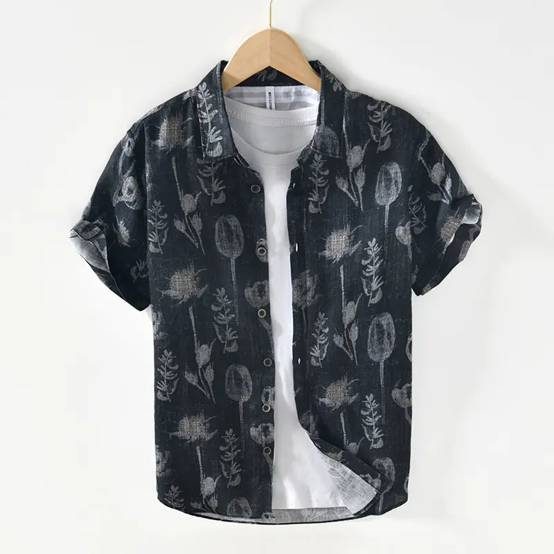 L996 Summer Casual Printed Beach Shirt for Men