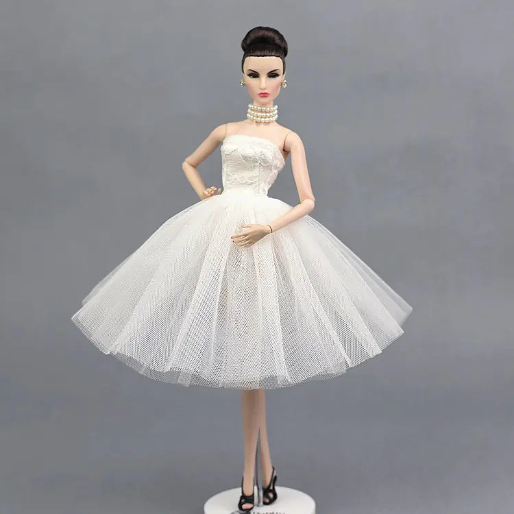 6 Point Doll Multi-Tiered Puffy Evening Dresses