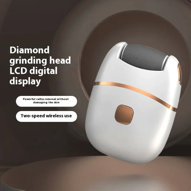 Automatic Electric Foot Grinder Pedicure Device – Rechargeable Callus Remover with Pumice Stone (White)