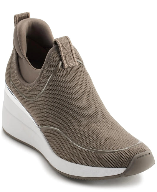 DKNY Womens Pecola Slip on Wedge Sneaker Ash 6