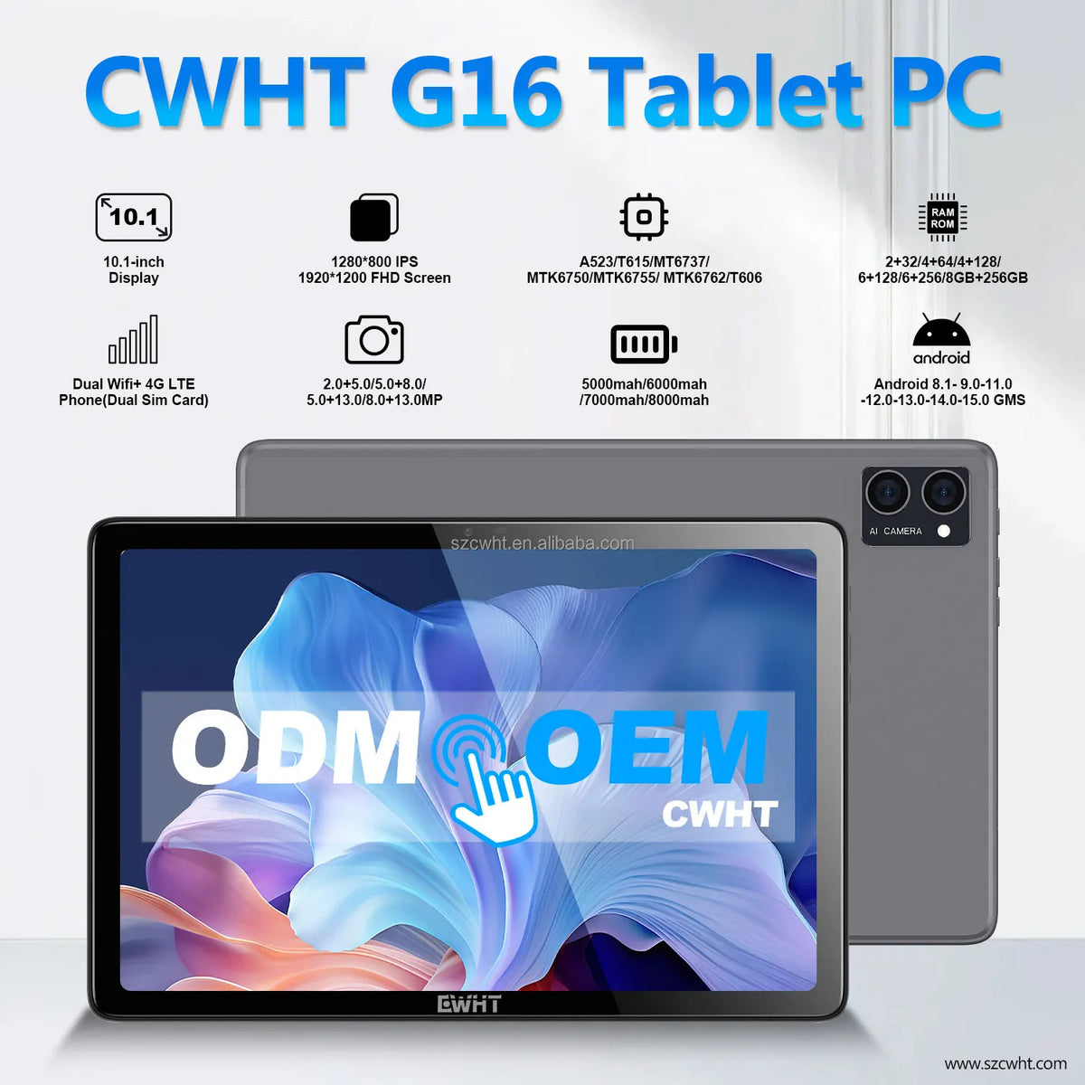 Factory Hot Sale 10.1 Inch A523 Gaming Tablette Android 14.0 16GB RAM 128GB ROM Tablet Android Business Entertainment PC Tablet