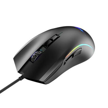 Y73 Ergonomic RGB Mini Gaming Mouse USB Wired 7 Buttons 1000-7200 DPI Optical Tracking PCs Desktops 3D Mechanical Style