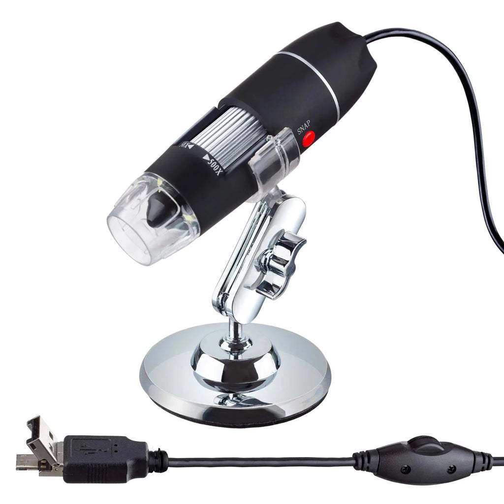 50-500X 8-LED USB Digital Microscope with Multi-USB OTG Connector