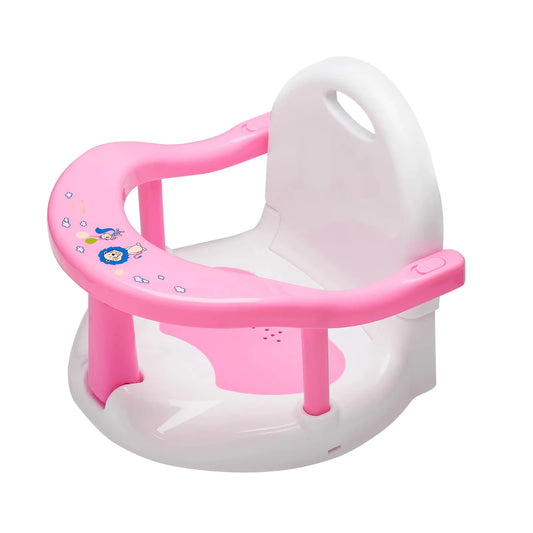 Foldable Baby Bath Seat Non Slip Baby Bath Chair Baby Bath Seat Bathtub Chair for Baby Sitting Up Wrap-Around Baby Bathtub Seat with Suction Cups for Baby 6-18 Months (Pink White)
