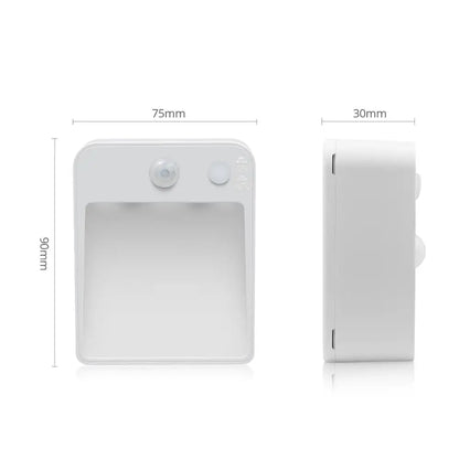 LED Night Light with Wireless Detector, AA Battery Powered Wall Lamp, PIR Motion Sensor, Auto On, Off, Cabinet, Stairs Lighting