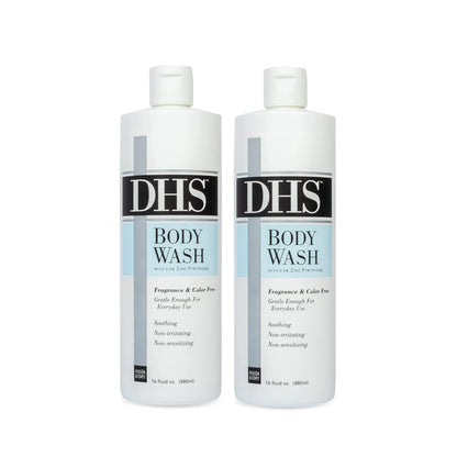 Person & Covey Inc. DHS Moisturizing Body Wash - Gentle & Effective Body Wash Sensitive Skin for Everyday Use - Unscented Body Wash Moisturizing for Men & Women Eczema Body Wash - 2 Pack 16 Oz.