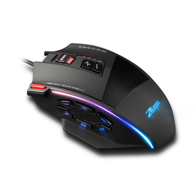 ZELOTES C13 13-Keys Wired Ergonomic Gaming Mouse with 5-Speed Adjustable DPI 1.8 m Cable for Laptop Computer