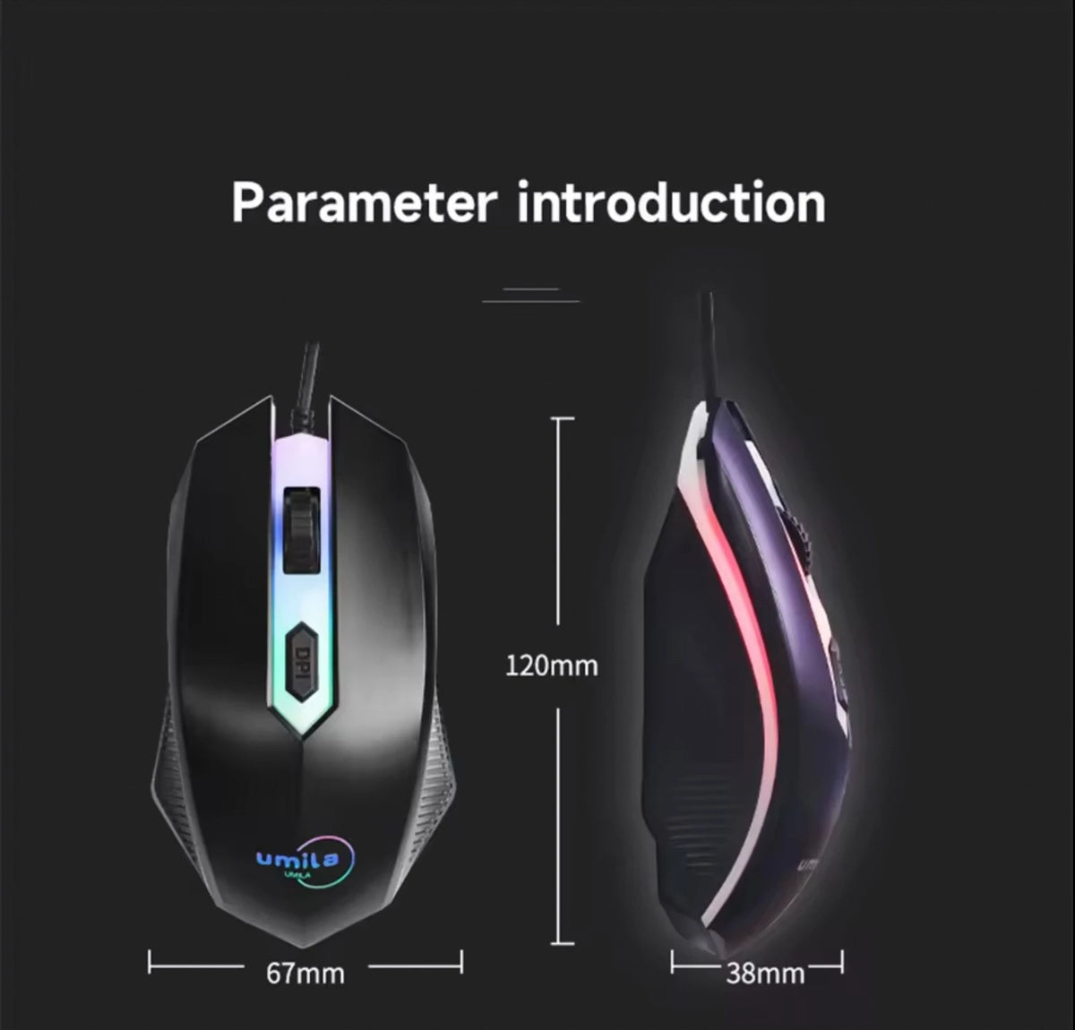 Popular Black and White Wired Gaming Mouse for Sublimation End Mill for Personal Heat Transfer OEM & ODM Supported