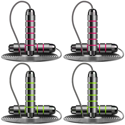 ZCKWENDA 4 pack Jump Rope Skipping Rope for Rope Skipping Speed Jump Rope for Exercise（green+red）