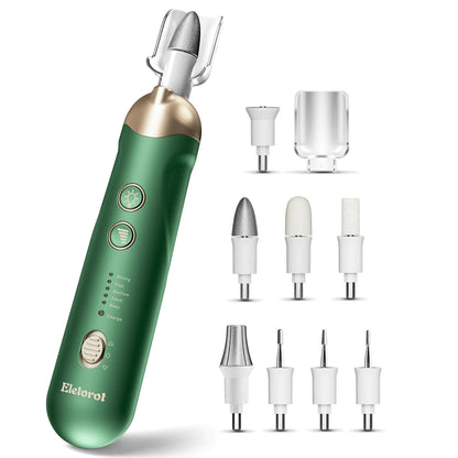 Professional Manicure Pedicure Nail File Kit: Eletorot 8 in 1 Electric Nail File Set Cordless Pedicure Tools for feet 5 Speeds Manicure Set Toe Nail Grinder Kit for Thick Nails