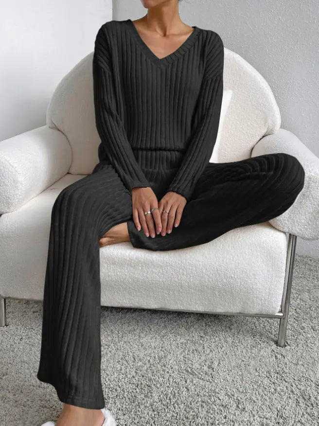 Women's Solid Striped Lounge Suit