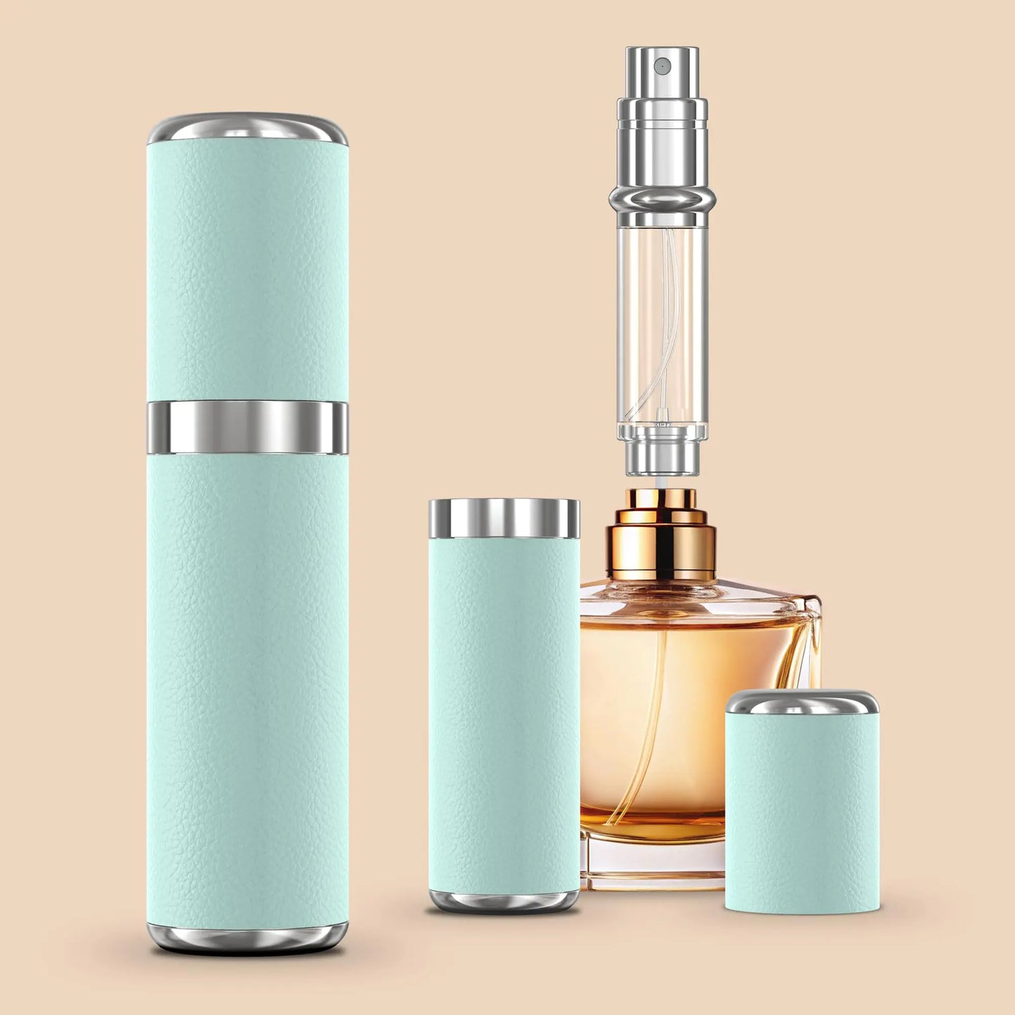 WXS-CHALL Mini Perfume Refillable Bottle 5ml Leather Travel Atomizer Sprayer for Perfume Protable Refill Spray Bottle for Travel and Outings Essentials.