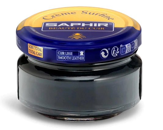 SAPHIR Creme Surfine Pommadier Shoe Polish - Beeswax Cream for Leather Products - Anthracite Grey