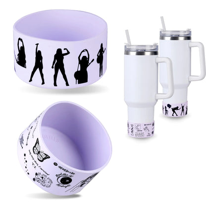 Amcisi 2pcs Purple Stanley Cup Boot 40oz Purple Stanley Boot Silicone Boot for Stanley 40oz Hydro Flask Water Bottles (Purple)