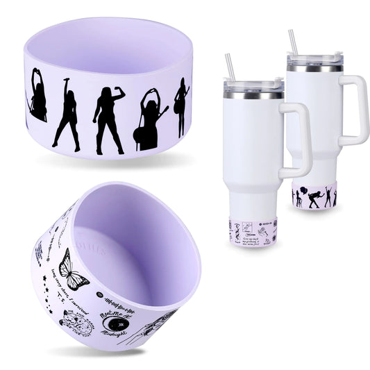 Amcisi 2pcs Purple Stanley Cup Boot 40oz Purple Stanley Boot Silicone Boot for Stanley 40oz Hydro Flask Water Bottles (Purple)