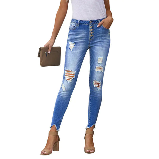 High Rise Cropped Jeans for Women
