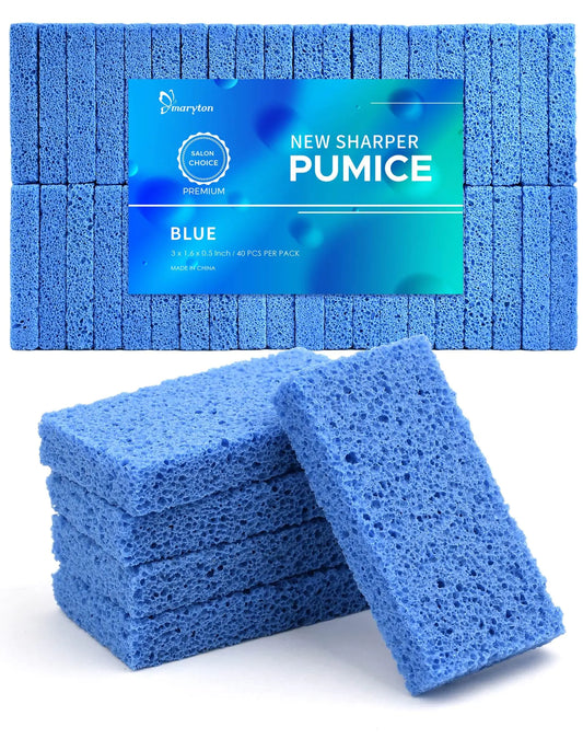 Maryton New Sharper Pumice Professional Pedicure Tools Foot Scrubber Salon Disposable Pumice Stone Callus Remover for Feet 40Pcs (Blue)