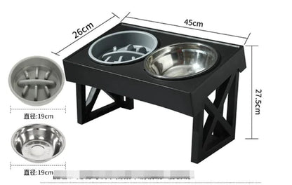 Elevated Slow-Feed Dog Bowl