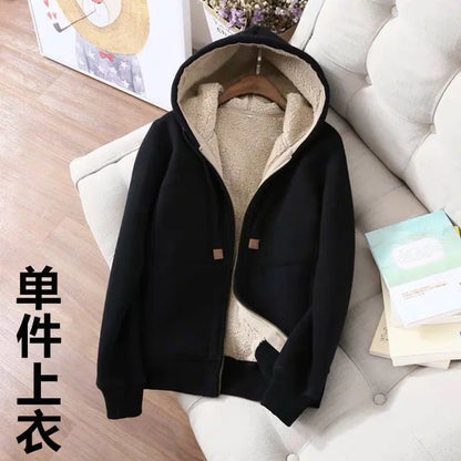 Winter Fleece Tracksuit for Women with Hood and Pants