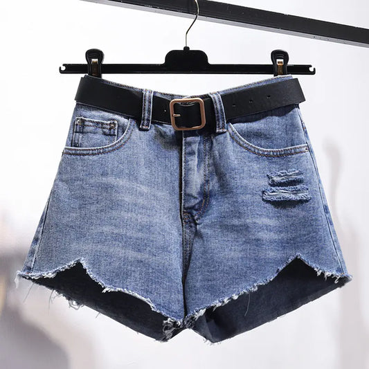 Irregular Denim Shorts for Women