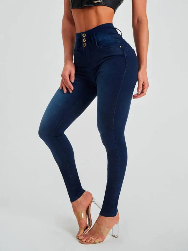 High-Rise Skinny Jeans for Women - Slim Fit Curve Sculpting