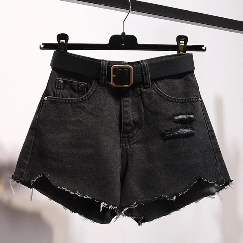 Irregular Denim Shorts for Women