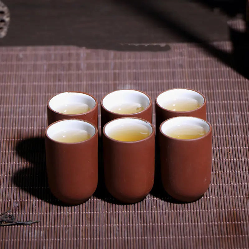 Handmade Purple Clay Tea Cup Set for Kung Fu Tea