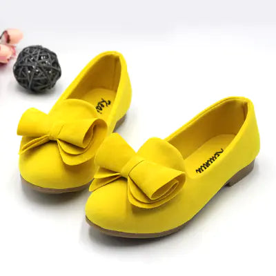 Girls' Single Shoes, Princess Shoes with Bow, Suede