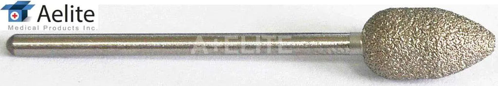A+Elite PEAR Genuine Diamond Bur 3/32" Stainless Steel Podiatry Chiropody Pedicure Manicure Nail Reduction Drill Bit