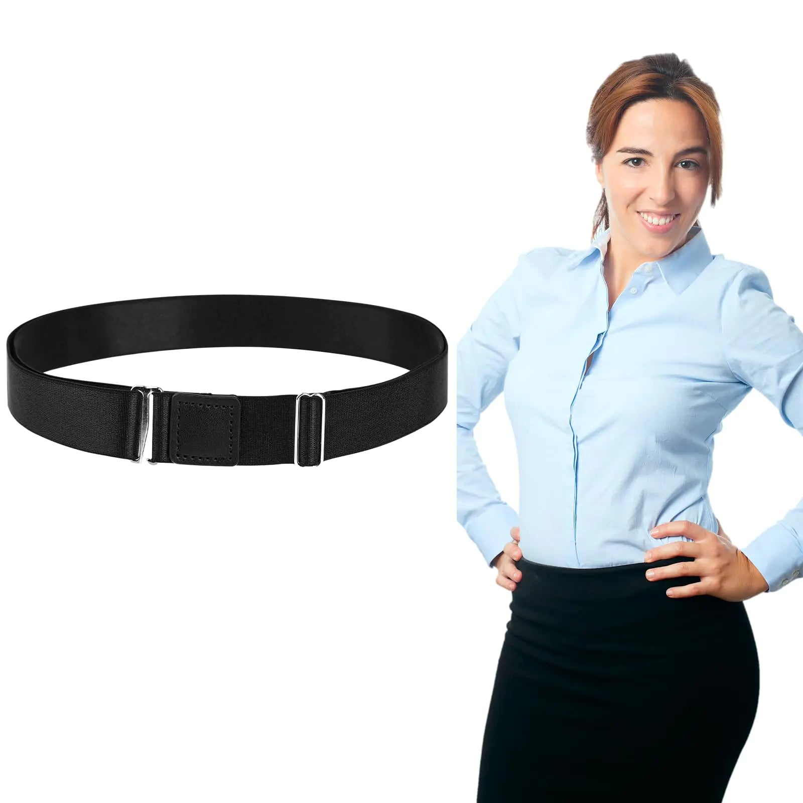 Abeillo Shirt Stays Belt Adjustable Belt Style Shirt Stay for Women/Men Elastic Hidden Shirt Stay Belt Keeps Shirt Tucked for Men Police