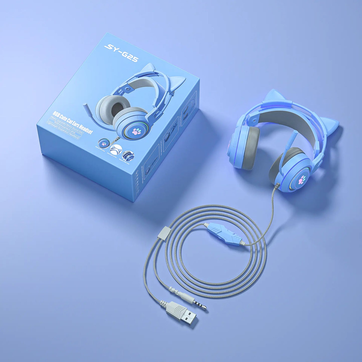 Wired PS5 Headset for Computer and Mobile Gaming