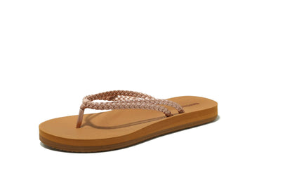 OTIEMU Women Sandals Women Flip Flops Summer Flip Flops for Women Womens Cushion Breeze Sandal Arch Support Sandals Womens Wide Width Sandals for Women Braid gold 8
