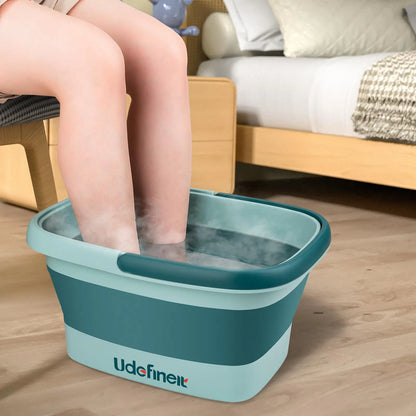 Udefineit Foot Bath Basin Foldable & Portable Foot Soak Tub with Massage Acupoint for Foot Spa Bath 15L/4 Gallon Foot Massager Soaking Bath Basin Bucket for Pedicure Home Spa Treatment (Green)