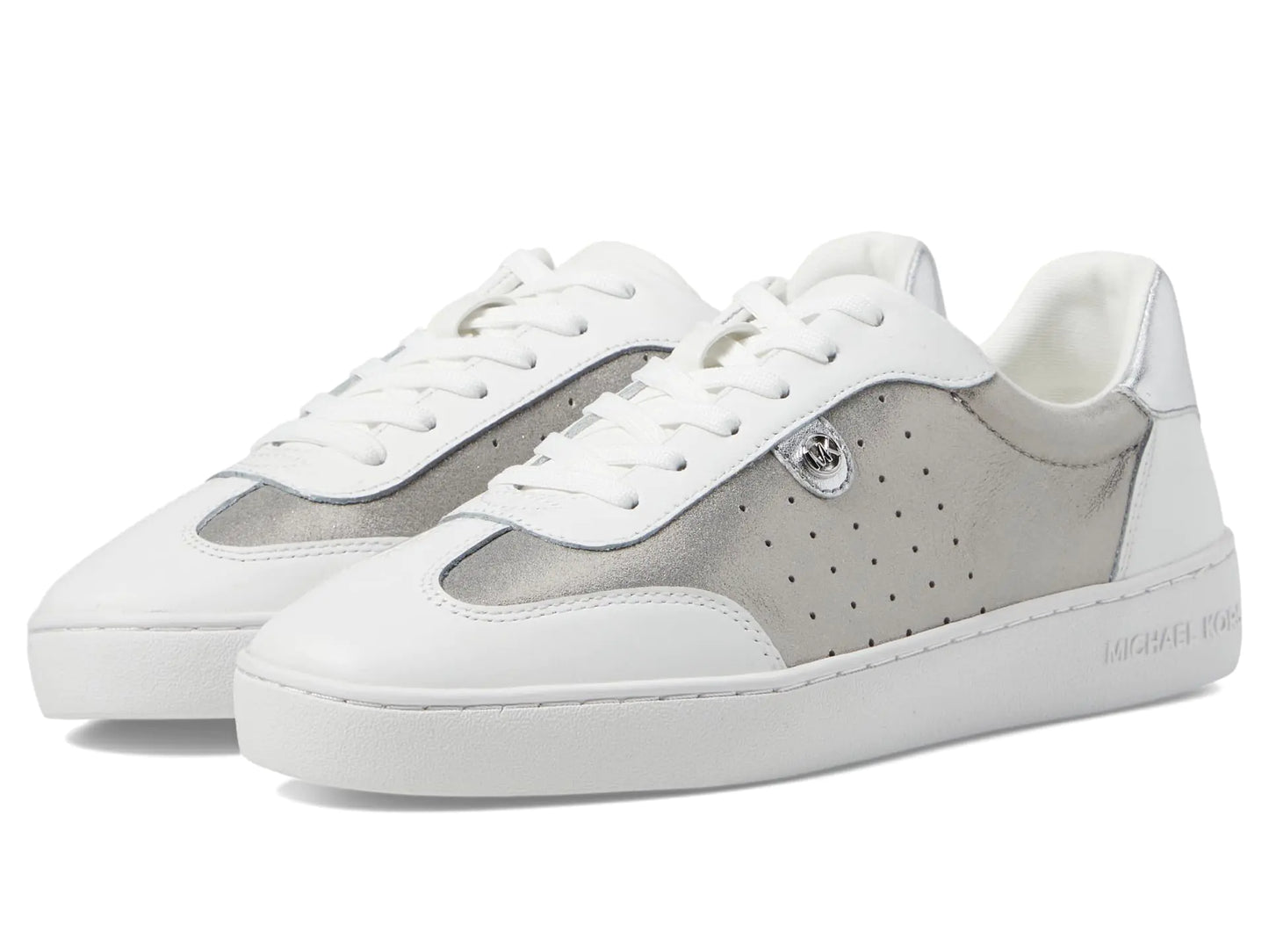 Michael Kors Womens Scotty Lace Up Sneaker Silver 5