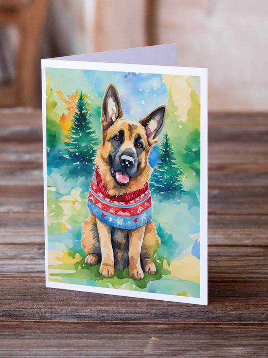 German Shepherd Christmas Greeting Cards Pack of 8