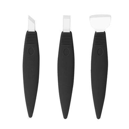 Pedicure Knife Set for Feet 3Pcs Stainless Steel Pedicure Knife Tools Ingrown Toe Nail Foot Callus Dead Skin Remover Nail for Feet Grooming Nail Care Tools Kit for Nail Corn Callus(Black Set)
