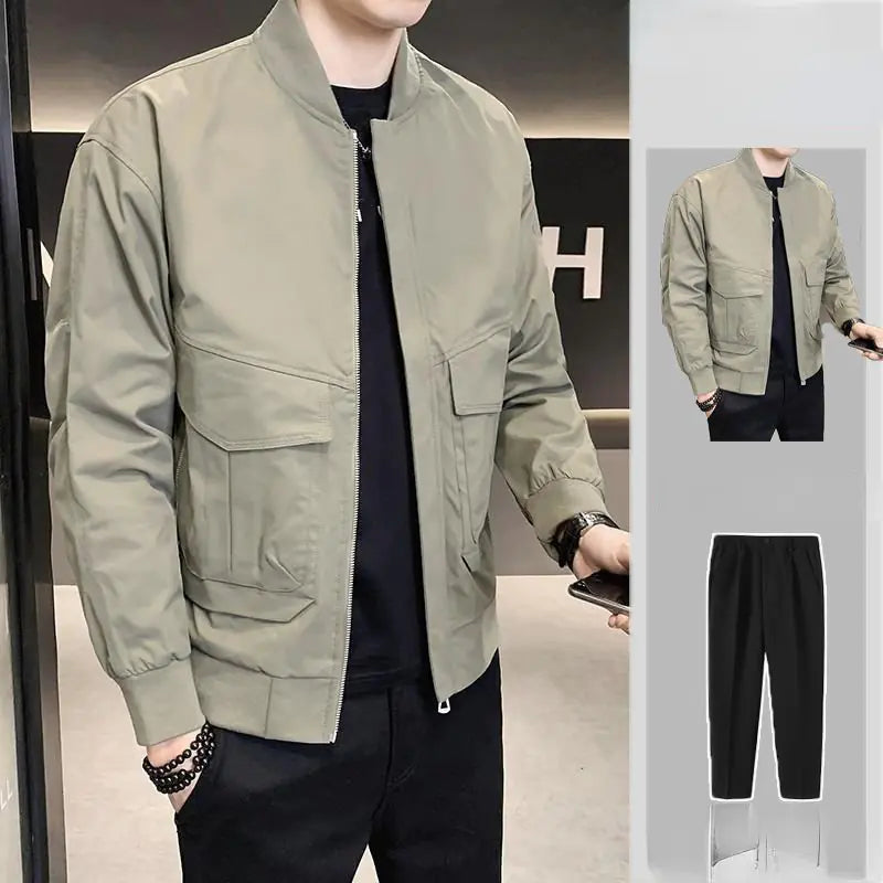 2023 Men's High-End Tracksuit Set with Jacket & Pants