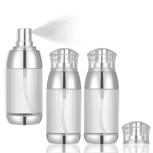 Kabquluz 3pcs refillable perfume bottle travel Small Spray Bottles Clear Empty Fine Mist Plastic Mini Travel Bottlefor Perfume Essential Oils Toners(2 oz3pcs)