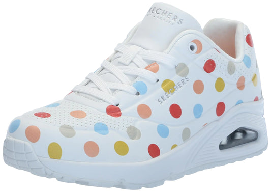 Skechers Womens UNO-Spotted AIR Sneaker White Mulitcolor 9.5