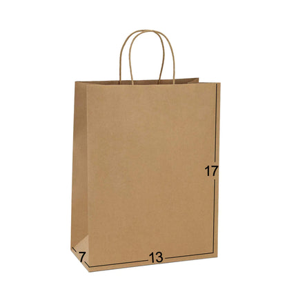 BagDream Paper Bags 13x7x17 50Pcs Gift Bags Party Bags Shopping Bags Retail Bags Merchandise Bags Recycled Brown Kraft Paper Bags with Handles Bulk