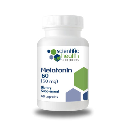 Scientific Health Solutions Melatonin 60mg | High Dosage Melatonin in Easy-to-Swallow Capsules | Vegan Non-GMO & Gluten-Free | US-Made Extra Strength Melatonin (Single)
