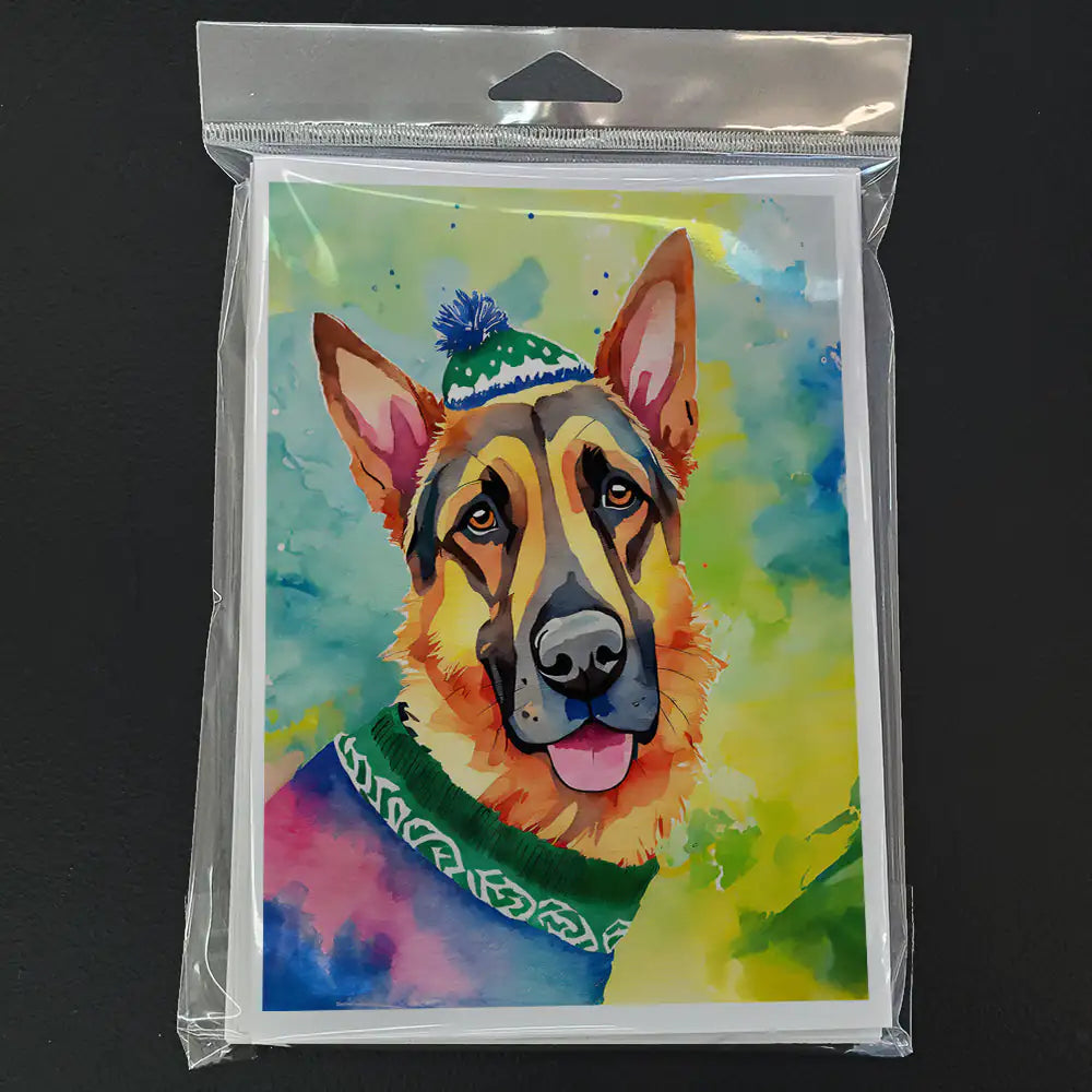 German Shepherd Christmas Greeting Cards Pack of 8