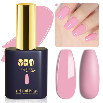 YTD Likomey Gel Nail Polish15ml Light Pink Soak Off UV Nails GelSalon Home DIY Nail Art Manicure and Pedicure Gel Varnish Valentines Day GiftCS445