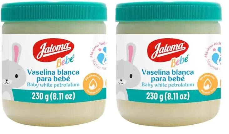 Jaloma Baby Petrolatum Baby Vaseline Moisturizes and Softens Baby Skin 8.11 Oz Jar (Pack of 2)