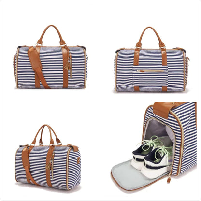 Large Leather Folding Travel Suit Bag